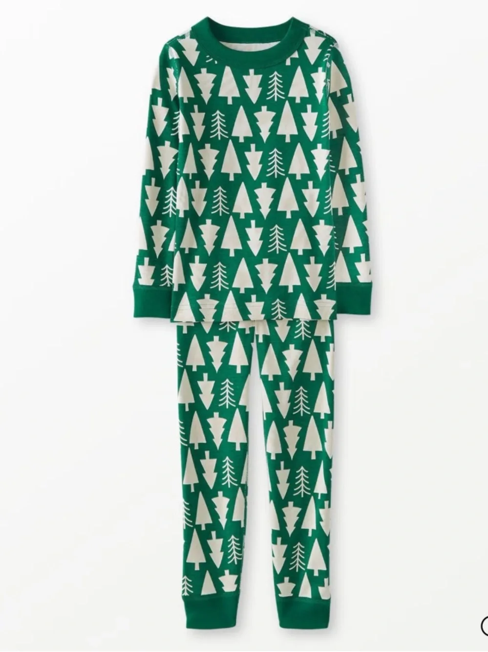 Holiday HannaJams Pajama Set kids 130 US 8 winter green Christmas tree print